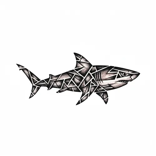 Color shark tattoo idea for collarbone