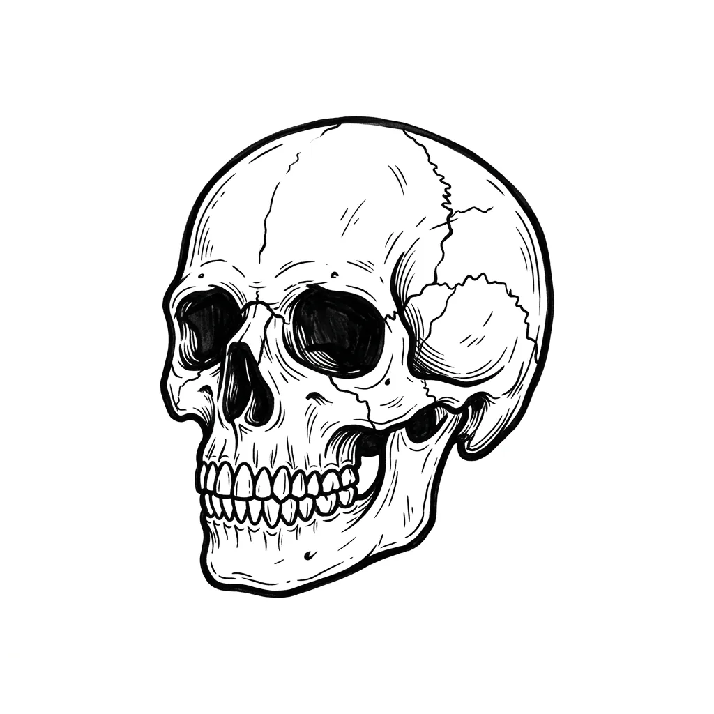 Blackwork skull tattoo idea for wrist