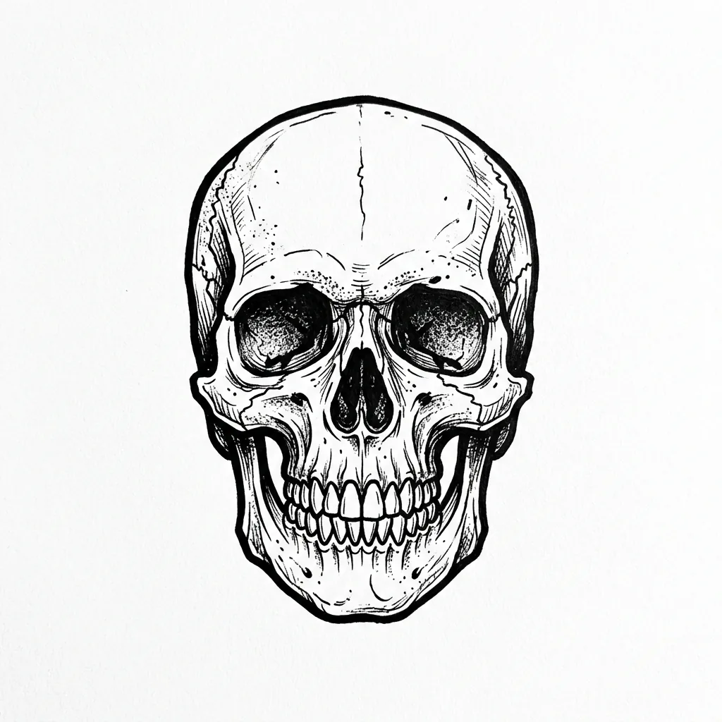 Realistic skull tattoo idea for shoulder