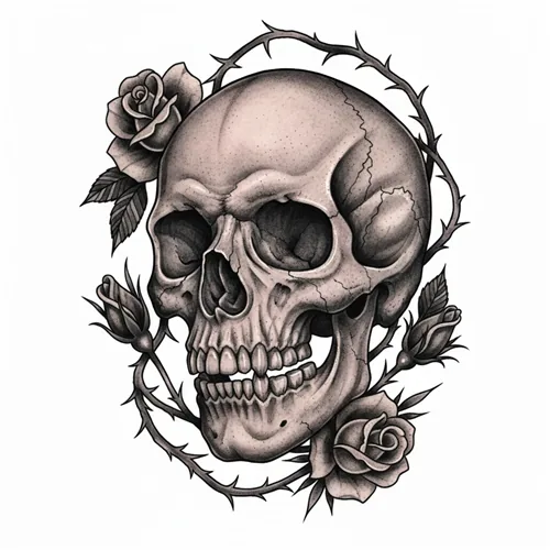 Geometric skull tattoo idea for upper arm