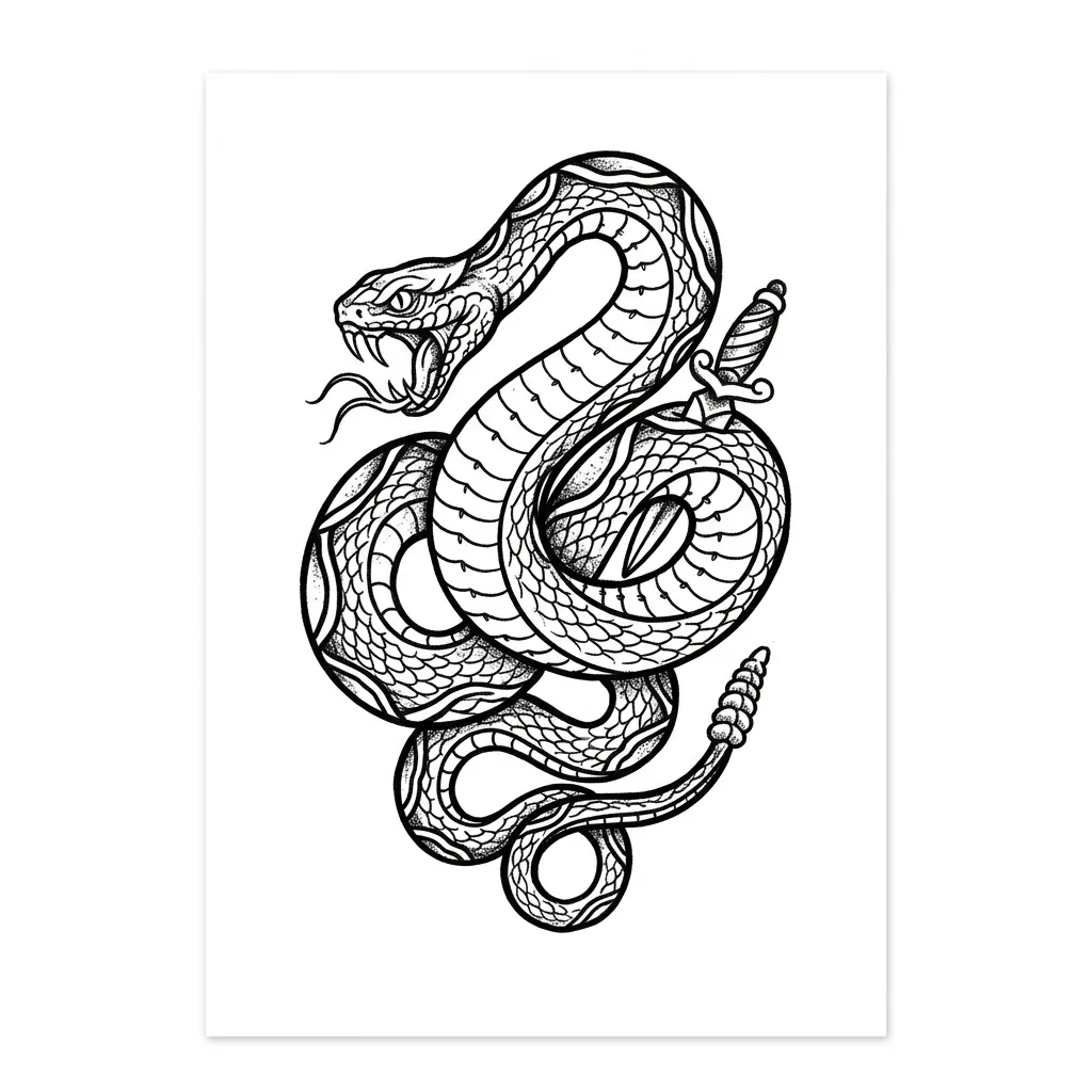 Fine-line snake tattoo idea for forearm