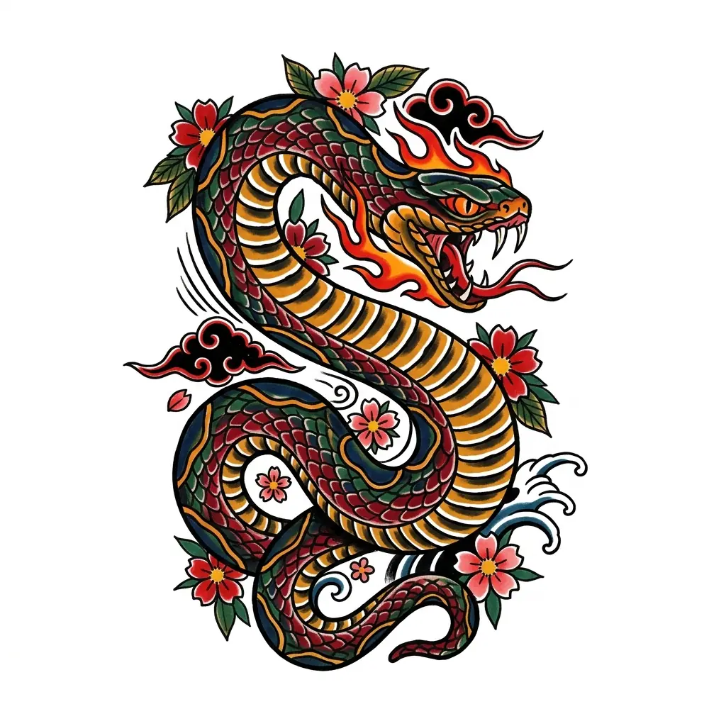 Blackwork snake tattoo idea for wrist