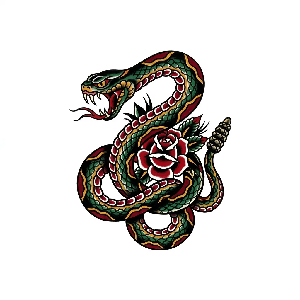 Geometric snake tattoo idea for upper arm