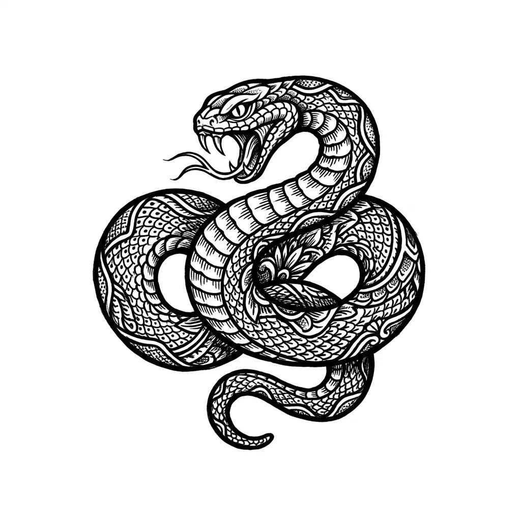 Color snake tattoo idea for collarbone