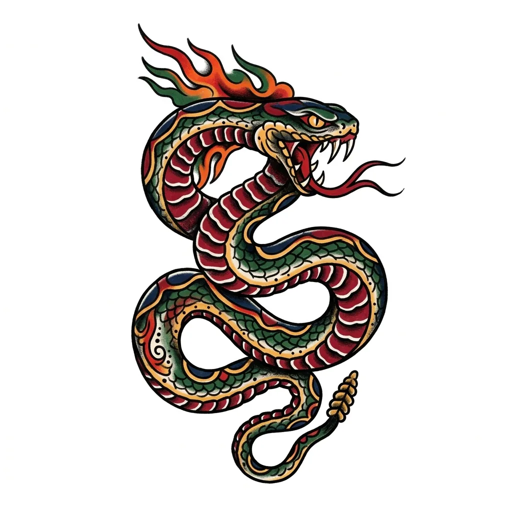 Fine-line snake tattoo idea for forearm