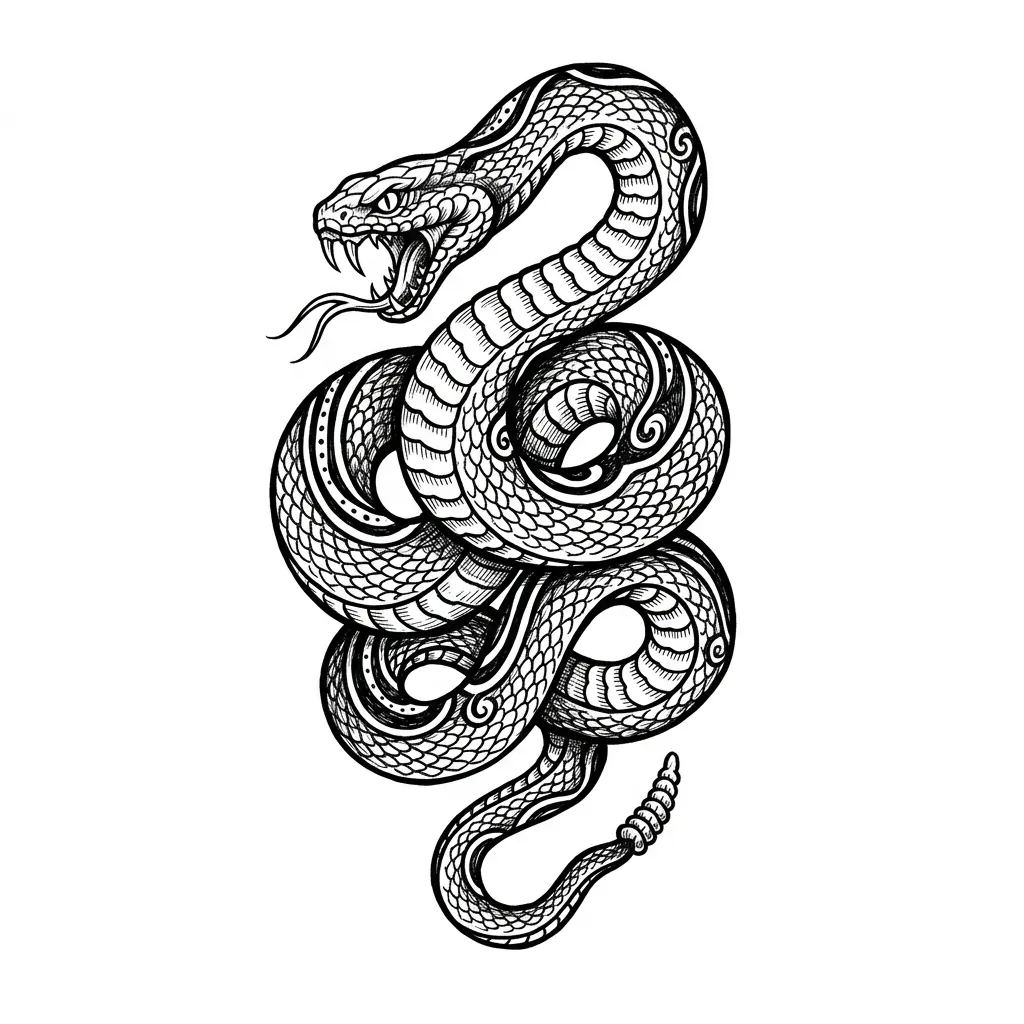 Realistic snake tattoo idea for shoulder