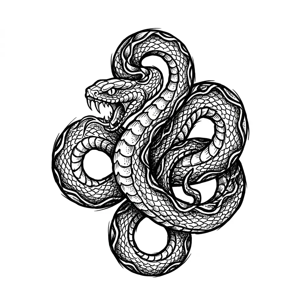 Fine-line snake tattoo idea for forearm