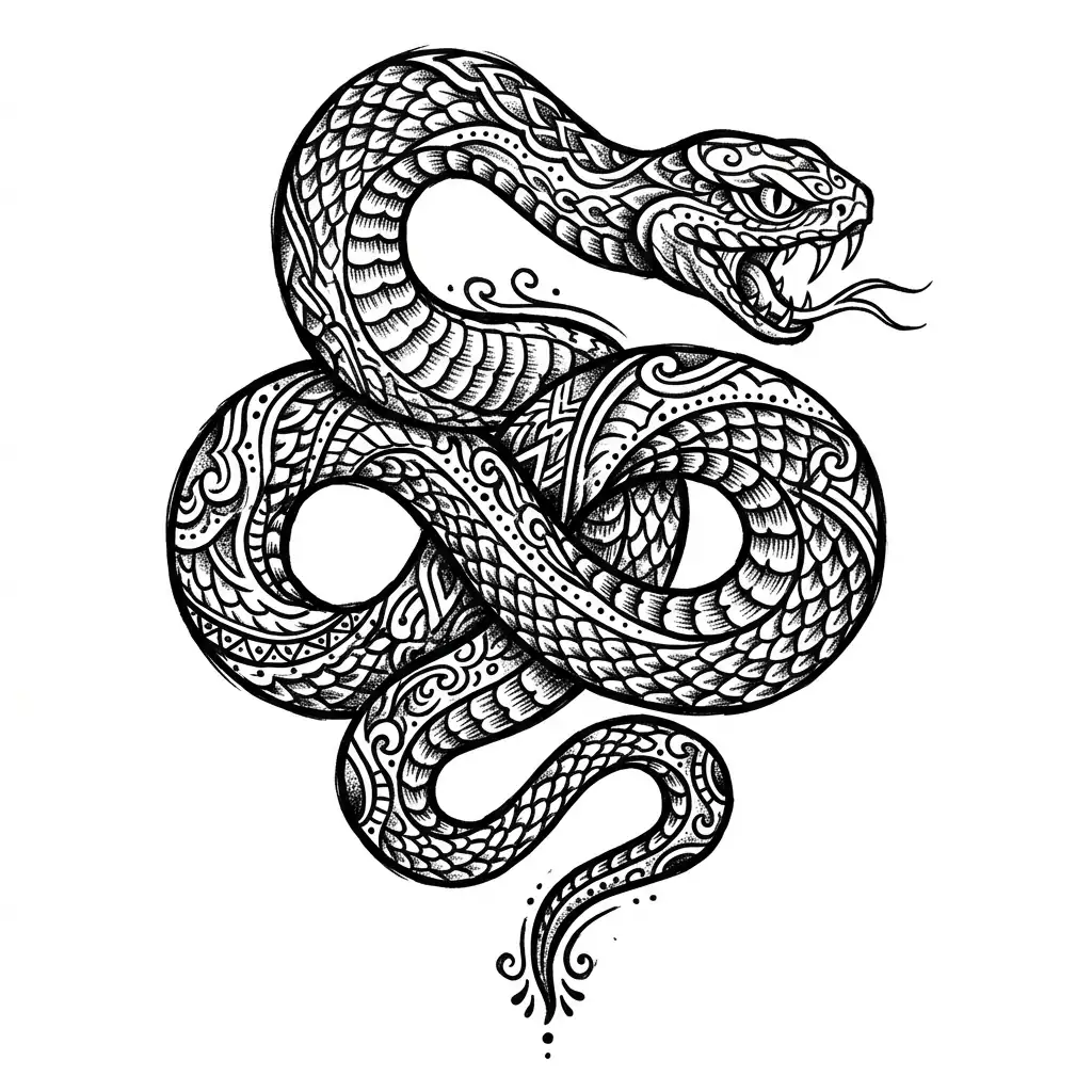 Realistic snake tattoo idea for shoulder