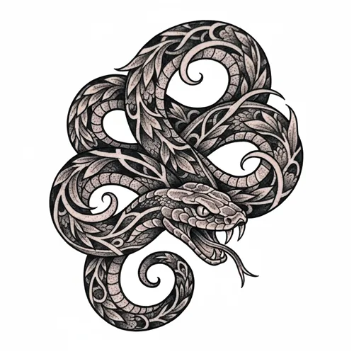 Blackwork snake tattoo idea for wrist
