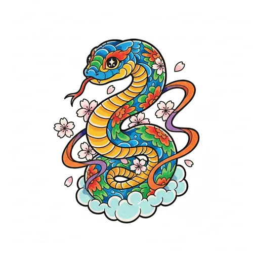 Geometric snake tattoo idea for upper arm