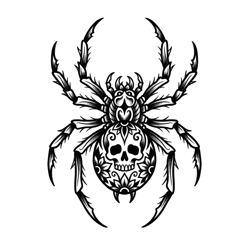 Realistic spider tattoo idea for shoulder