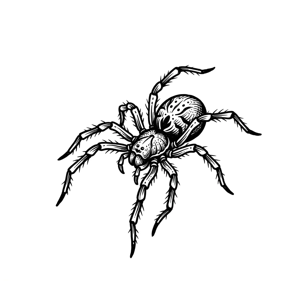 Blackwork spider tattoo idea for wrist