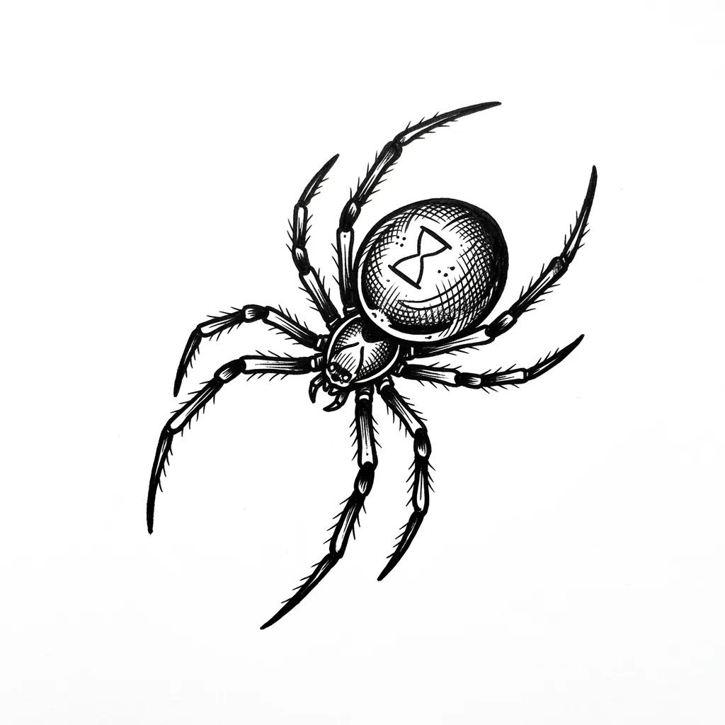 Geometric spider tattoo idea for upper arm