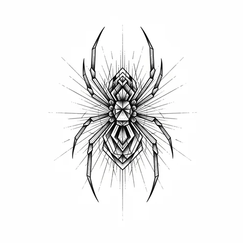Geometric spider tattoo idea for upper arm