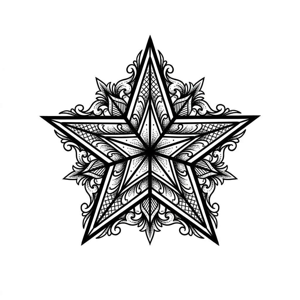 Color star tattoo idea for collarbone