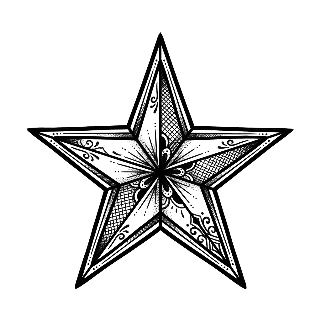 Fine-line star tattoo idea for forearm
