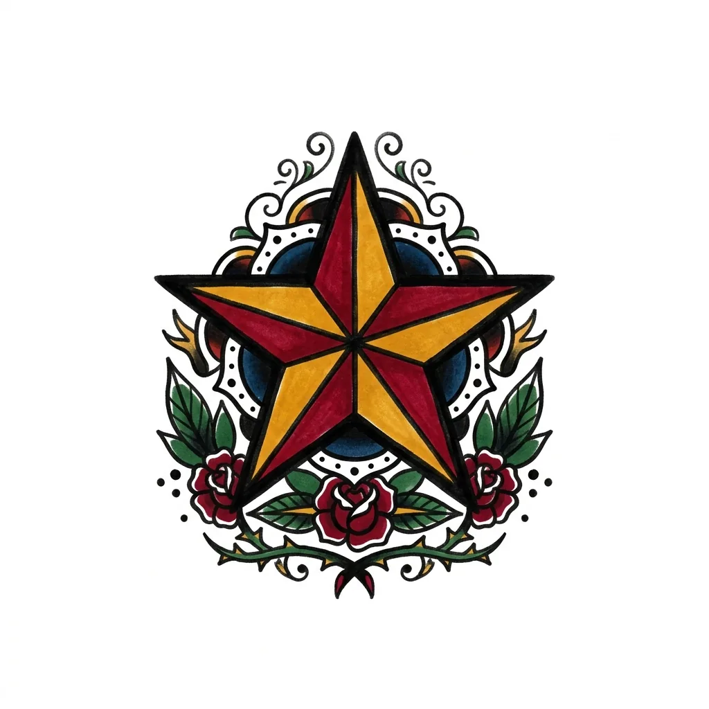 Fine-line star tattoo idea for forearm