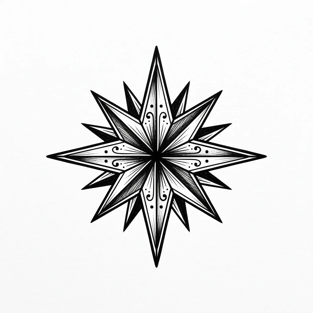 Blackwork star tattoo idea for wrist