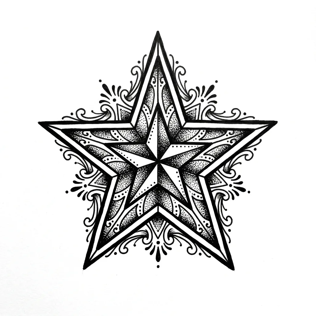 Fine-line star tattoo idea for forearm