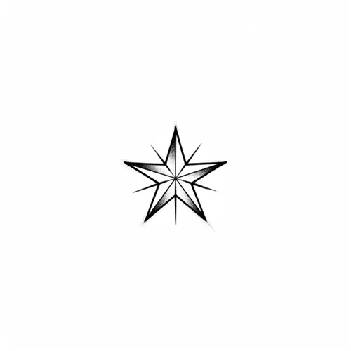 Blackwork star tattoo idea for wrist
