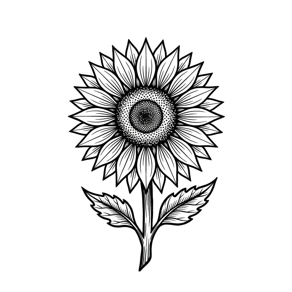Color sunflower tattoo idea for collarbone