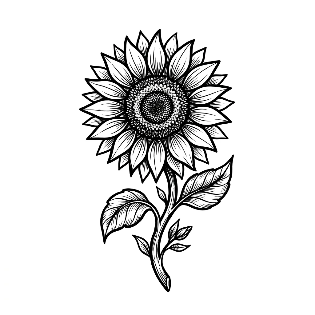 Fine-line sunflower tattoo idea for forearm
