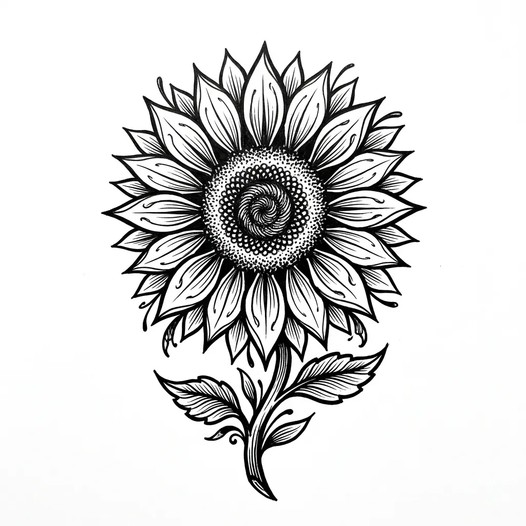 Realistic sunflower tattoo idea for shoulder