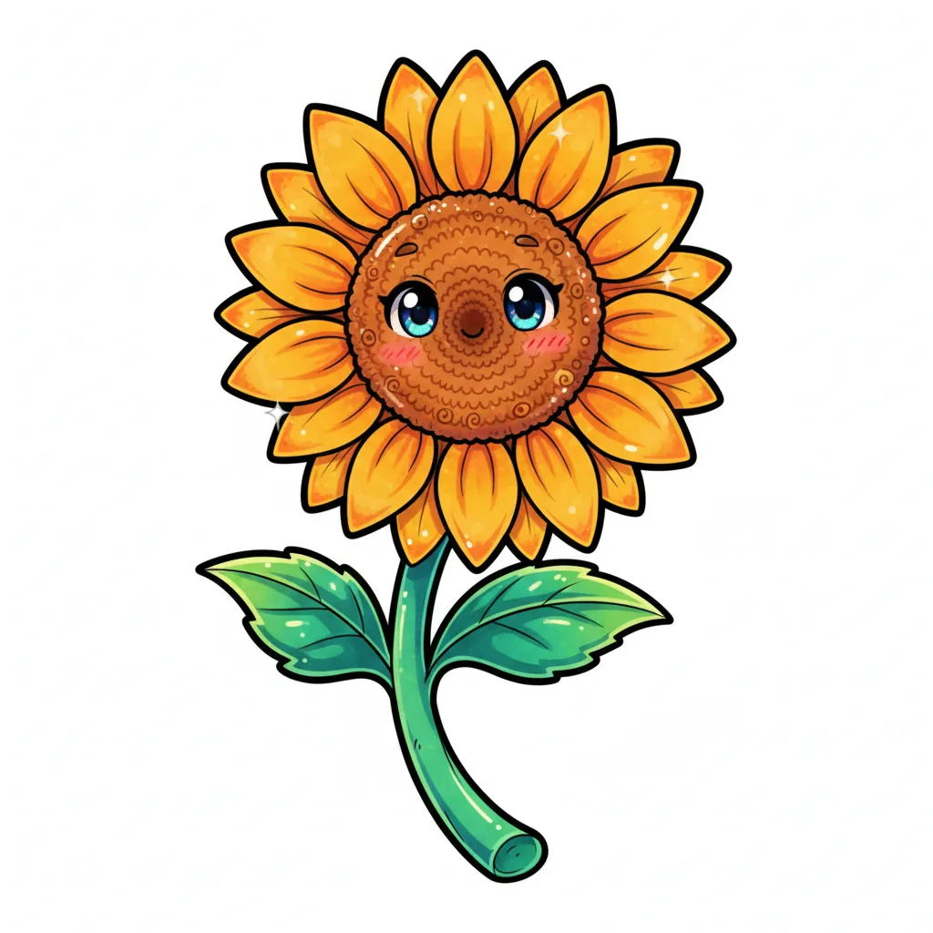 Traditional sunflower tattoo idea for back