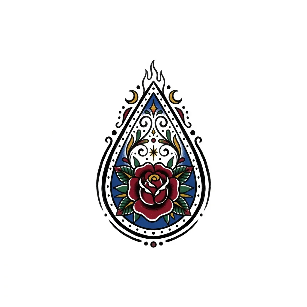 Fine-line teardrop tattoo idea for forearm