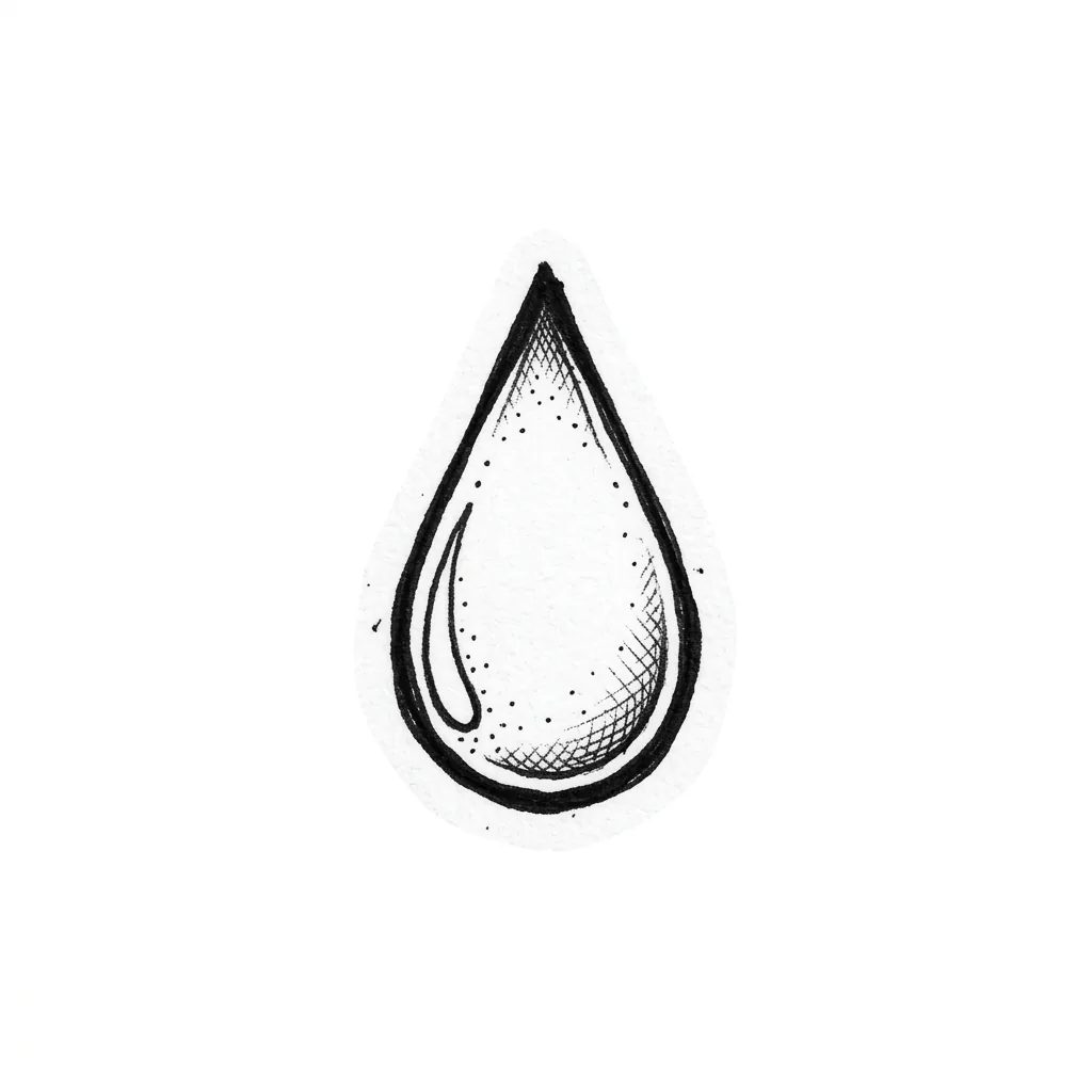 Realistic teardrop tattoo idea for shoulder