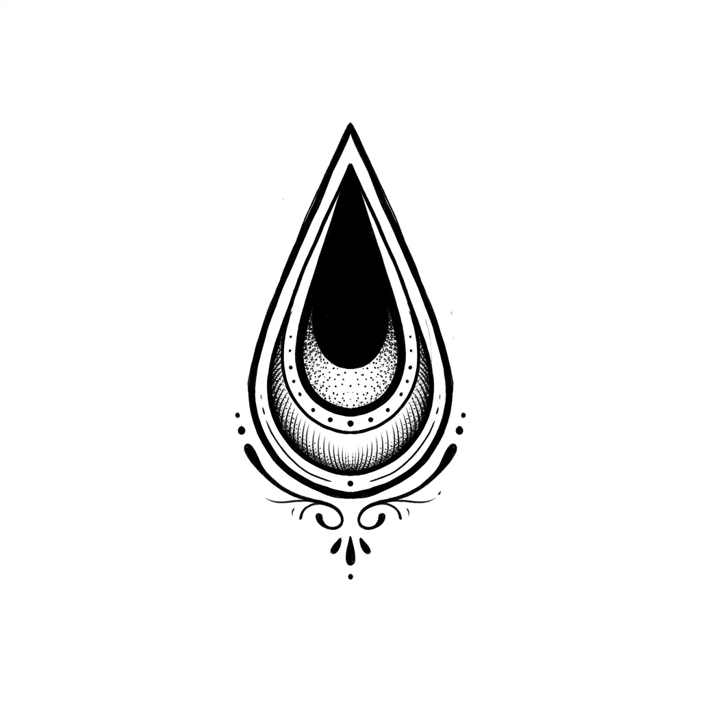Color teardrop tattoo idea for collarbone