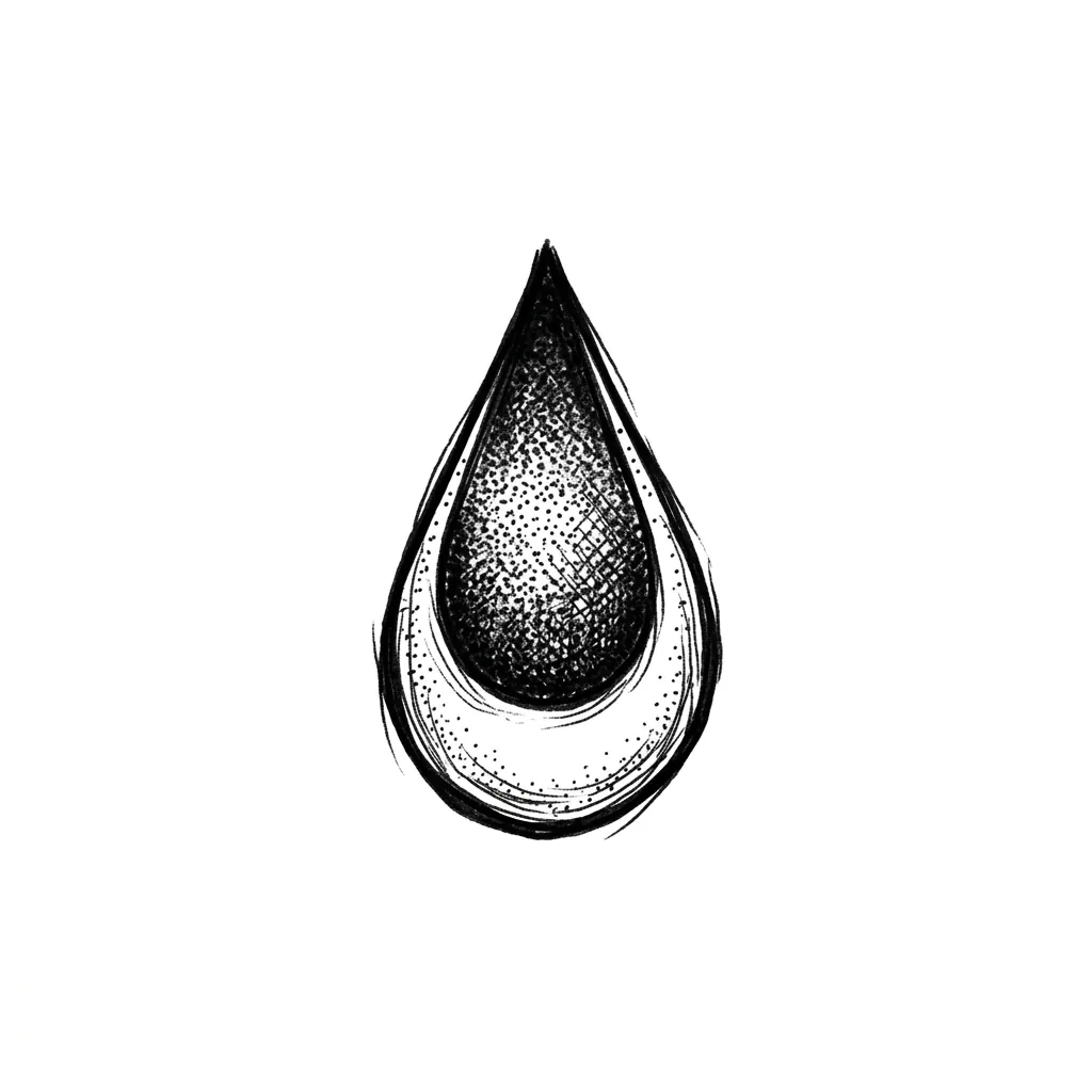 Fine-line teardrop tattoo idea for forearm