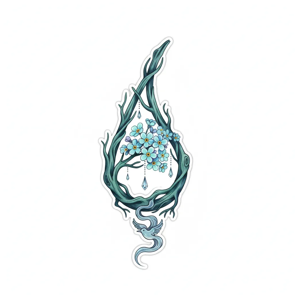 Traditional teardrop tattoo idea for back