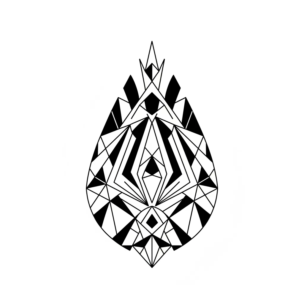Geometric teardrop tattoo idea for upper arm