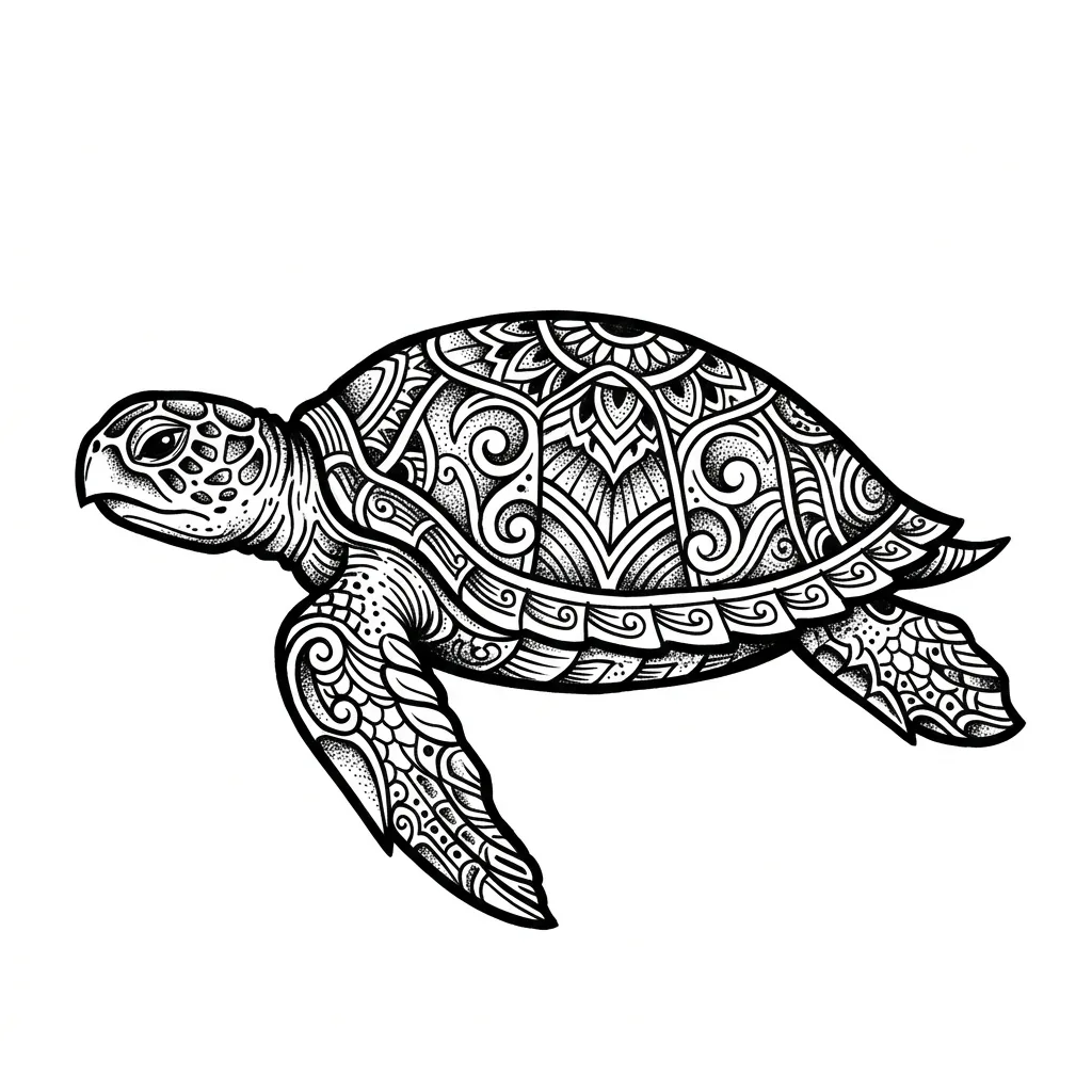 Realistic turtle tattoo idea for shoulder