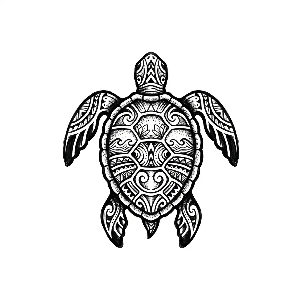 Geometric turtle tattoo idea for upper arm