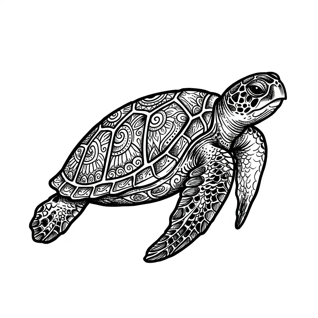 Realistic turtle tattoo idea for shoulder