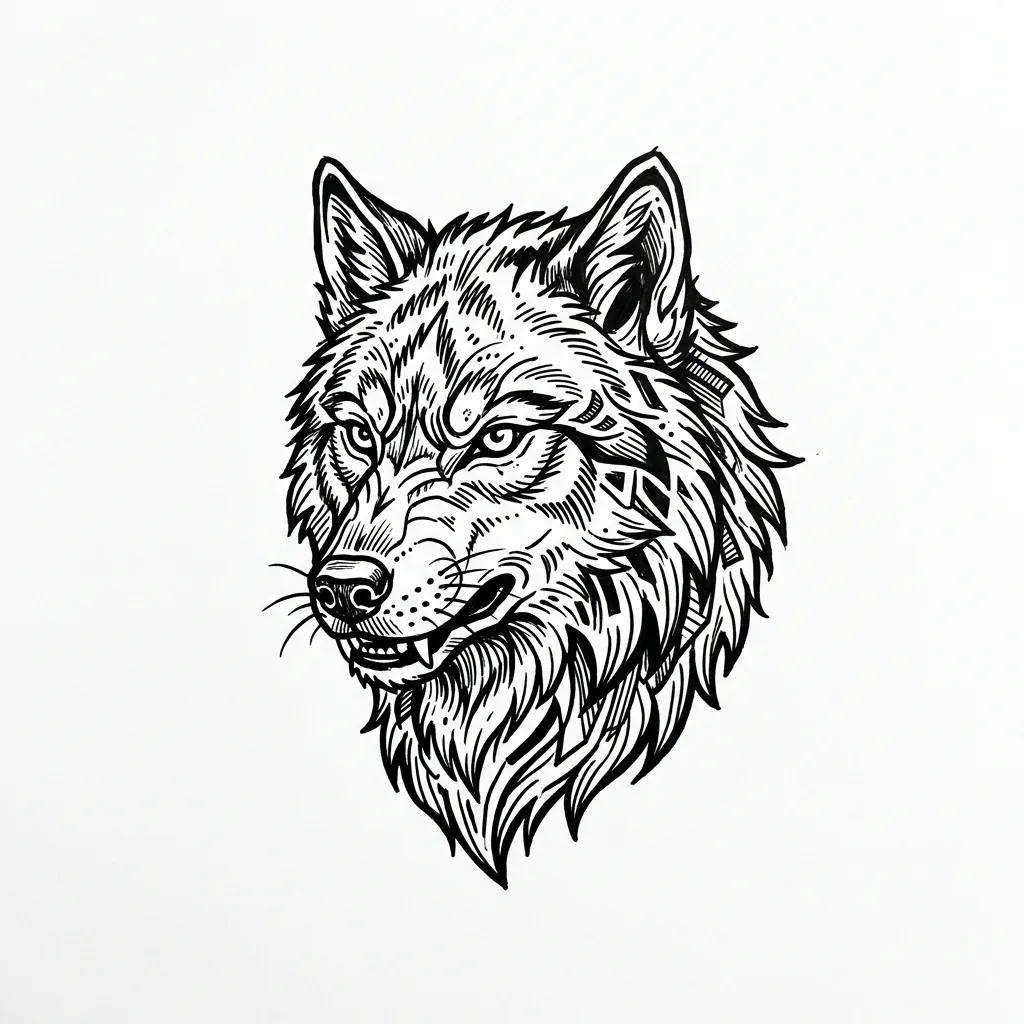Realistic wolf tattoo idea for shoulder