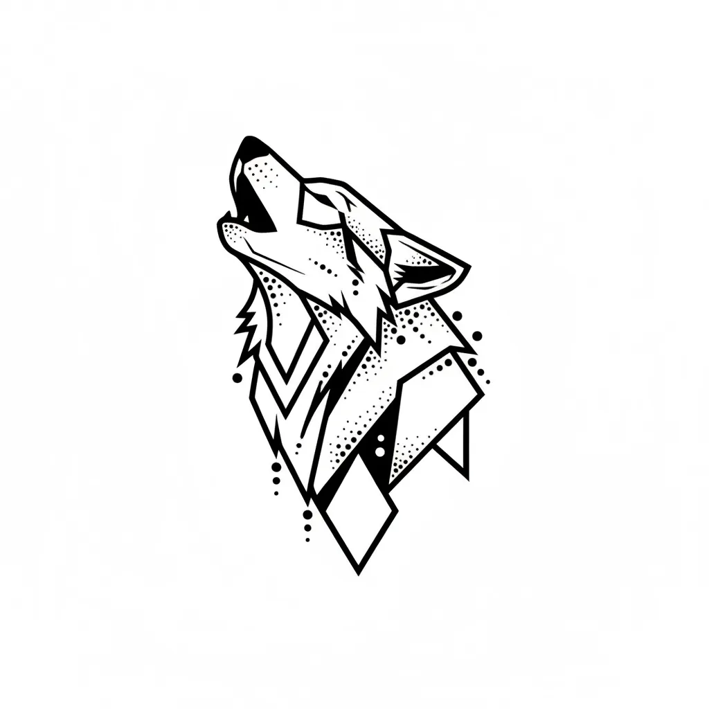 Blackwork wolf tattoo idea for wrist